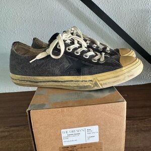 Golden Goose Black and Cream Sneakers